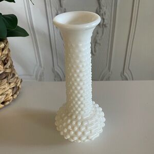Elegant White Hobnail Vase